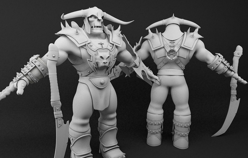 3D  (hi poly)  /  Ork warrior