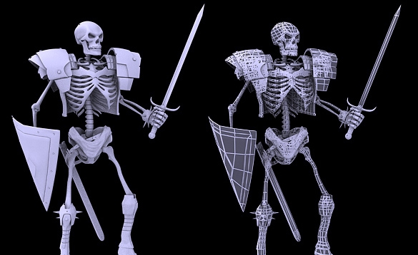 3D  (hi poly)  /  Skeleton